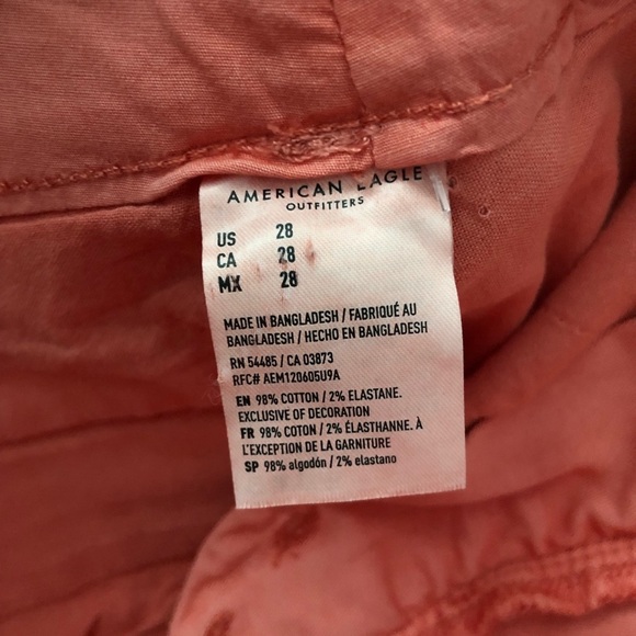 American Eagle Short Mens Size 28 Next Level Flex Coral Chino - Picture 5 of 11